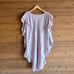 Jag Eden Dress Linen Blush Pink S/M Midi Round Hem Ruffle Trim Sleeves Pastel