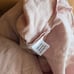 Jag Eden Dress Linen Blush Pink S/M Midi Round Hem Ruffle Trim Sleeves Pastel