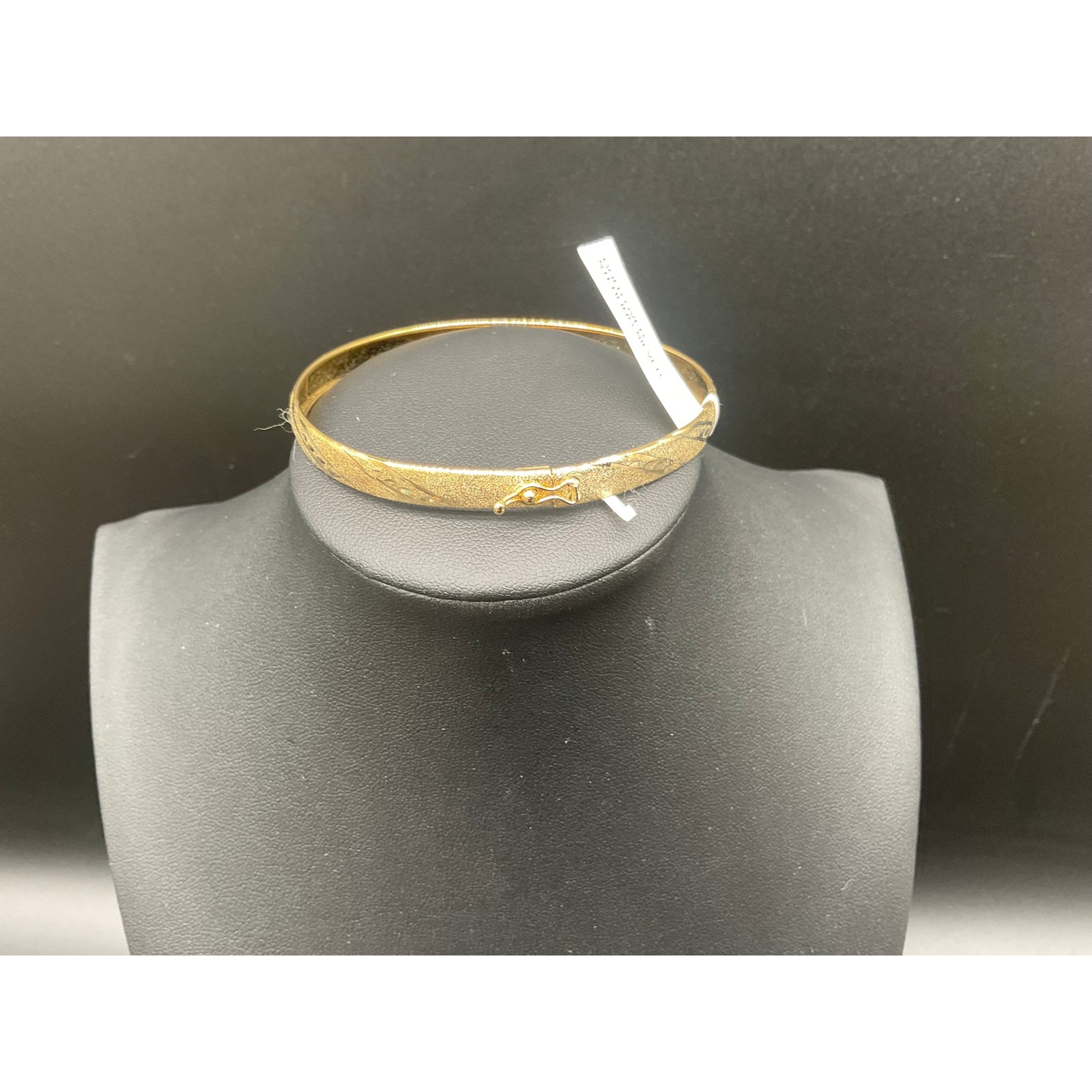 Gold Vermeil Sterling Silver Bangle Bracelet Elegant Textured Finish JTV