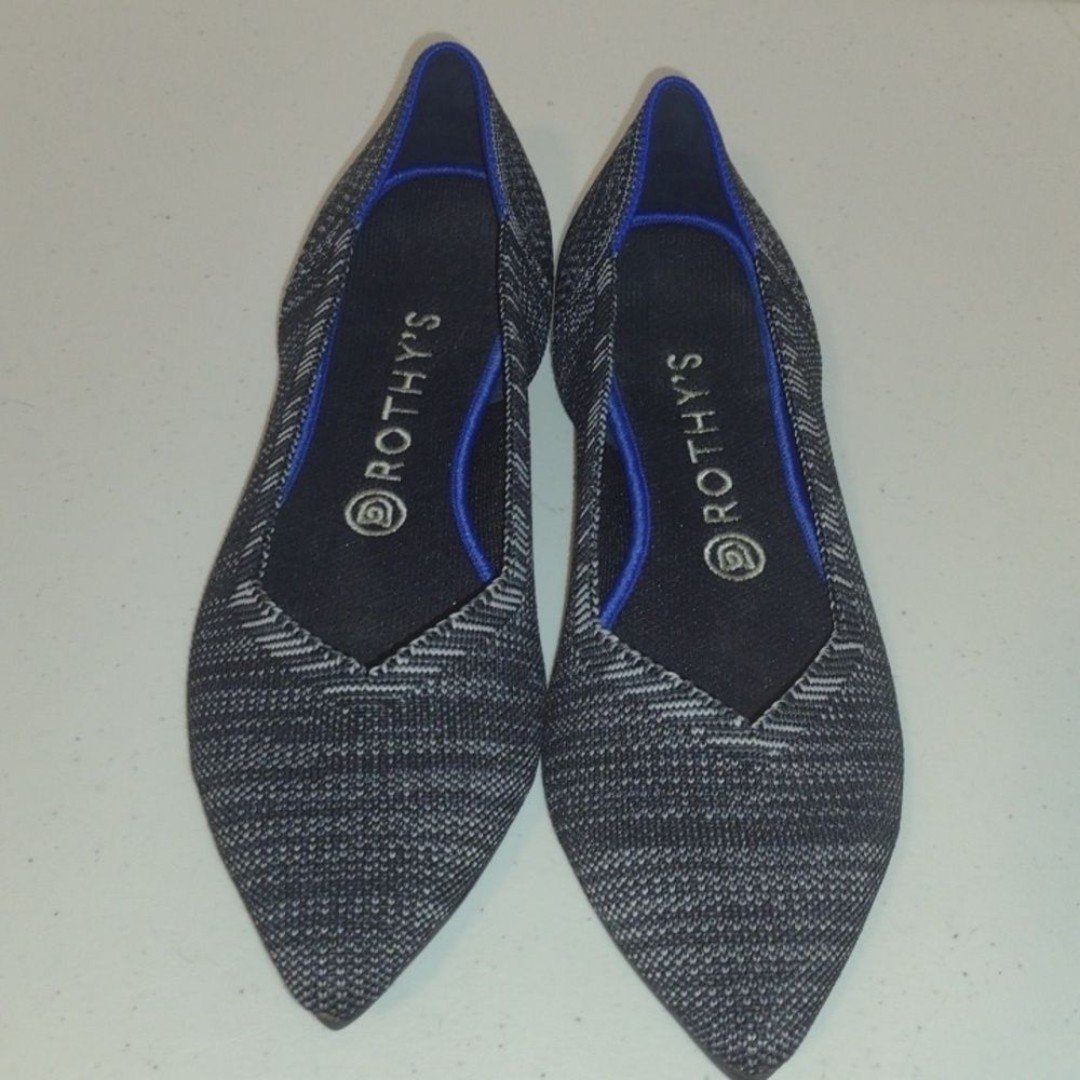 Rothy's The Point Gray Marled Comfort Textile Ballet Women’s Size 9.5