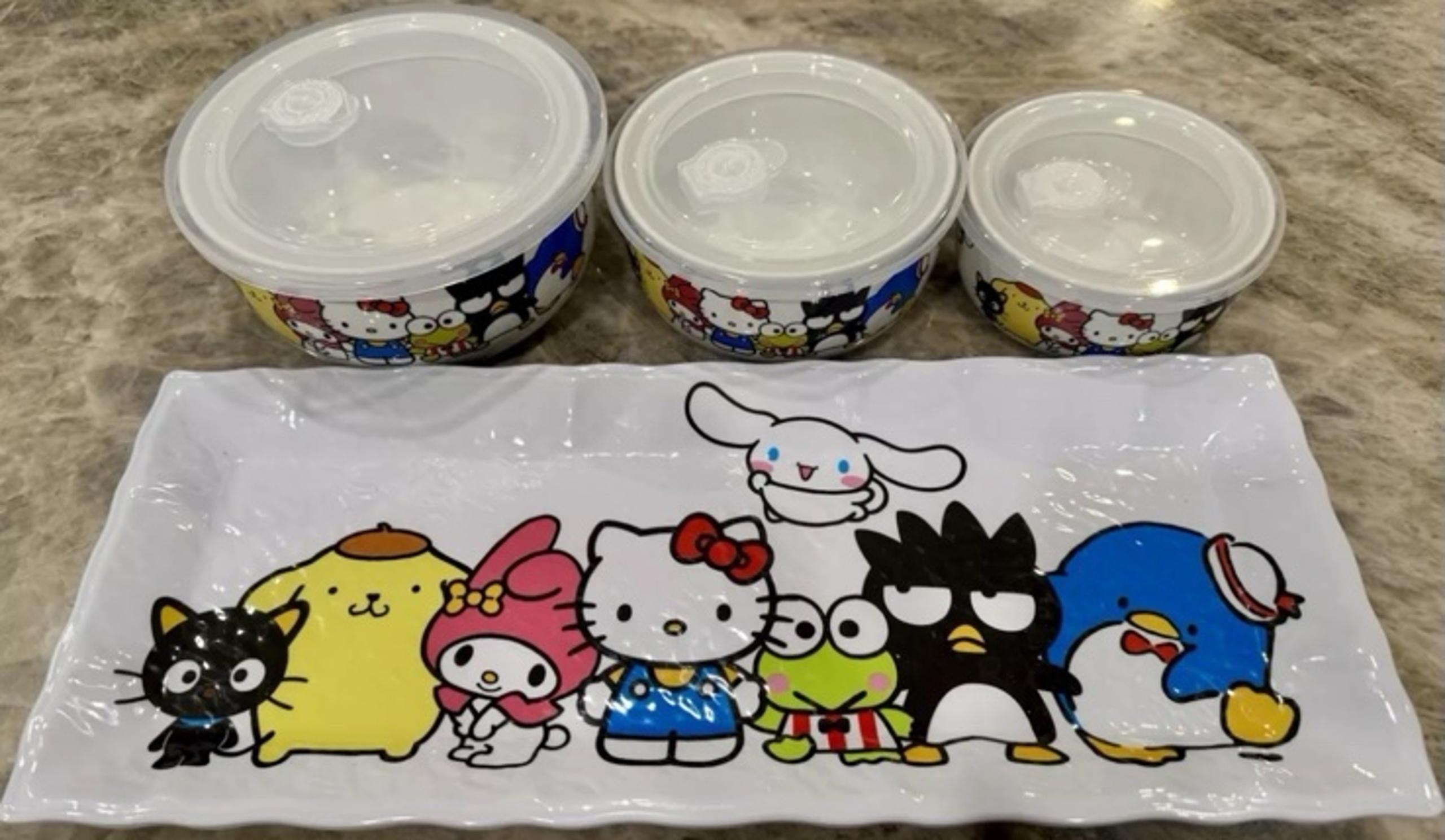 New Hello Kitty and Friends Bowls and Plate Set