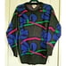 Fabe Vintage Medium Colorful Ribbons Cowlneck Grandpa Sweater 1980's Funky