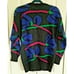 Fabe Vintage Medium Colorful Ribbons Cowlneck Grandpa Sweater 1980's Funky