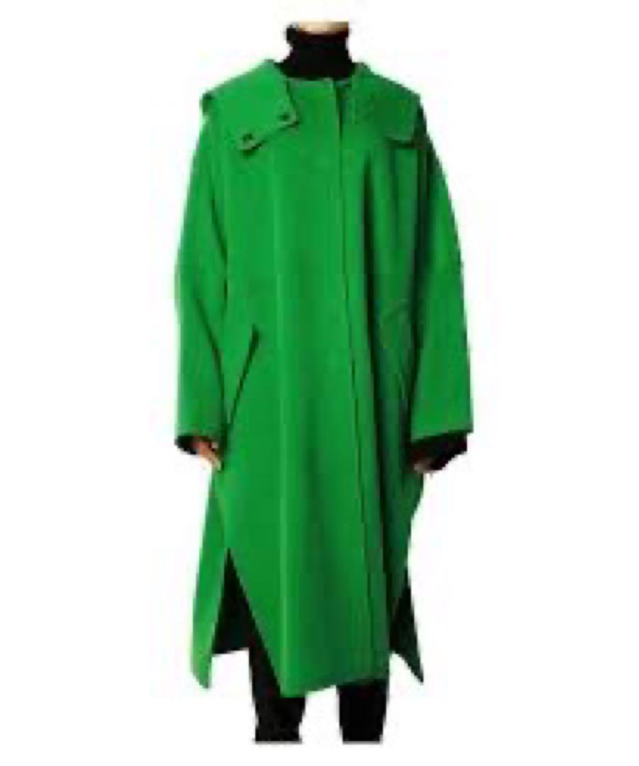 半額ストア hooded blue ciel Le coat green 36 ジャケット・アウター