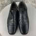 Ferrani Handmade Men's Size 44 Black Leather Cap Toe Lace-Up Oxfords Dress Shoes