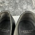 Ferrani Handmade Men's Size 44 Black Leather Cap Toe Lace-Up Oxfords Dress Shoes