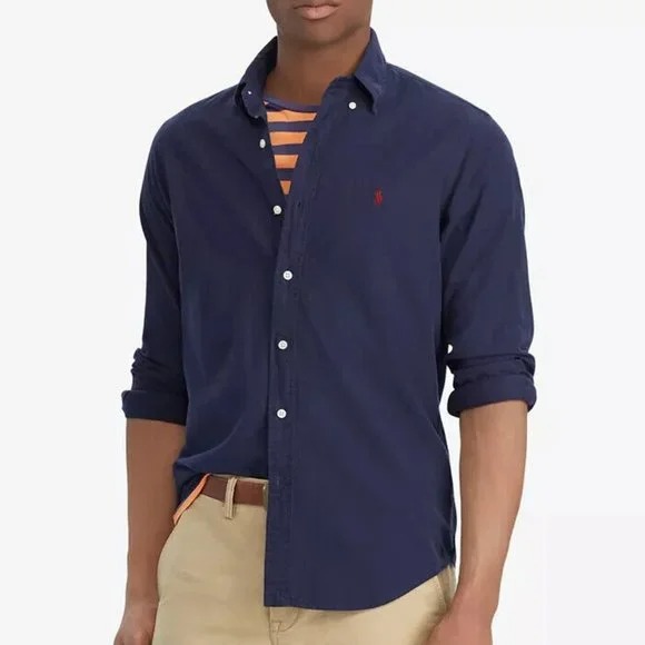 New POLO RALPH LAUREN Men's Big & Tall Classic Fit Garment-Dyed Long-Sleeve