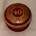 Halcyon Days Enamels England red and gold trinket box with number 40