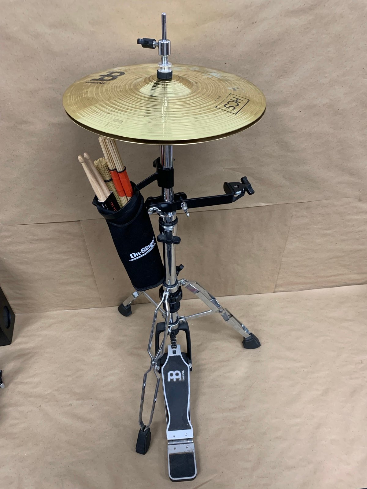 Meinl Percussion MLH Low Hi-hat Stand With Pedal 13 Cymbals Brushes Drumsticks