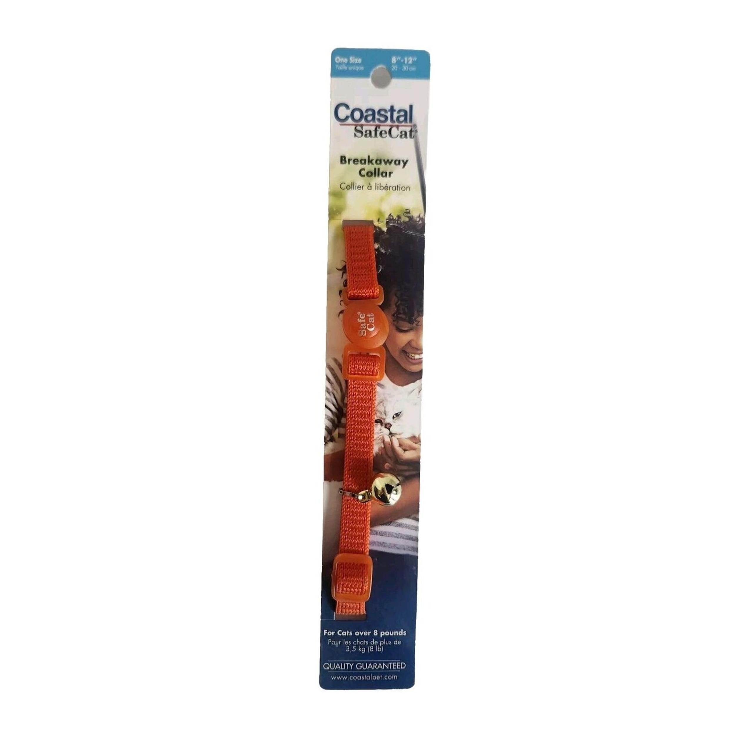 Coastal SafeCat Breakaway Cat Collar with Bell Orange 8-12"