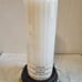Vintage Lourdes Mother Mary Pillar Candle White with Plastic Statue W/stand