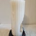 Vintage Lourdes Mother Mary Pillar Candle White with Plastic Statue W/stand