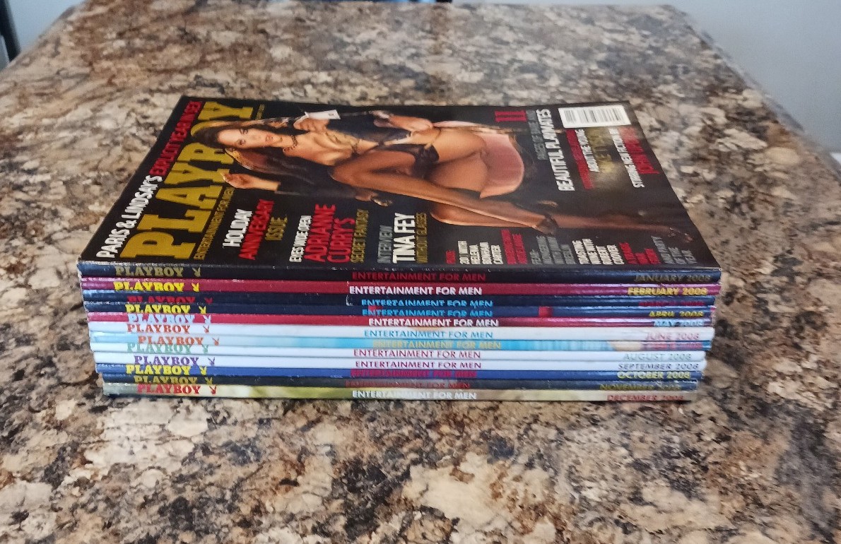 2008 Playboy Magazines Complete Set with centerfolds Lot of 12