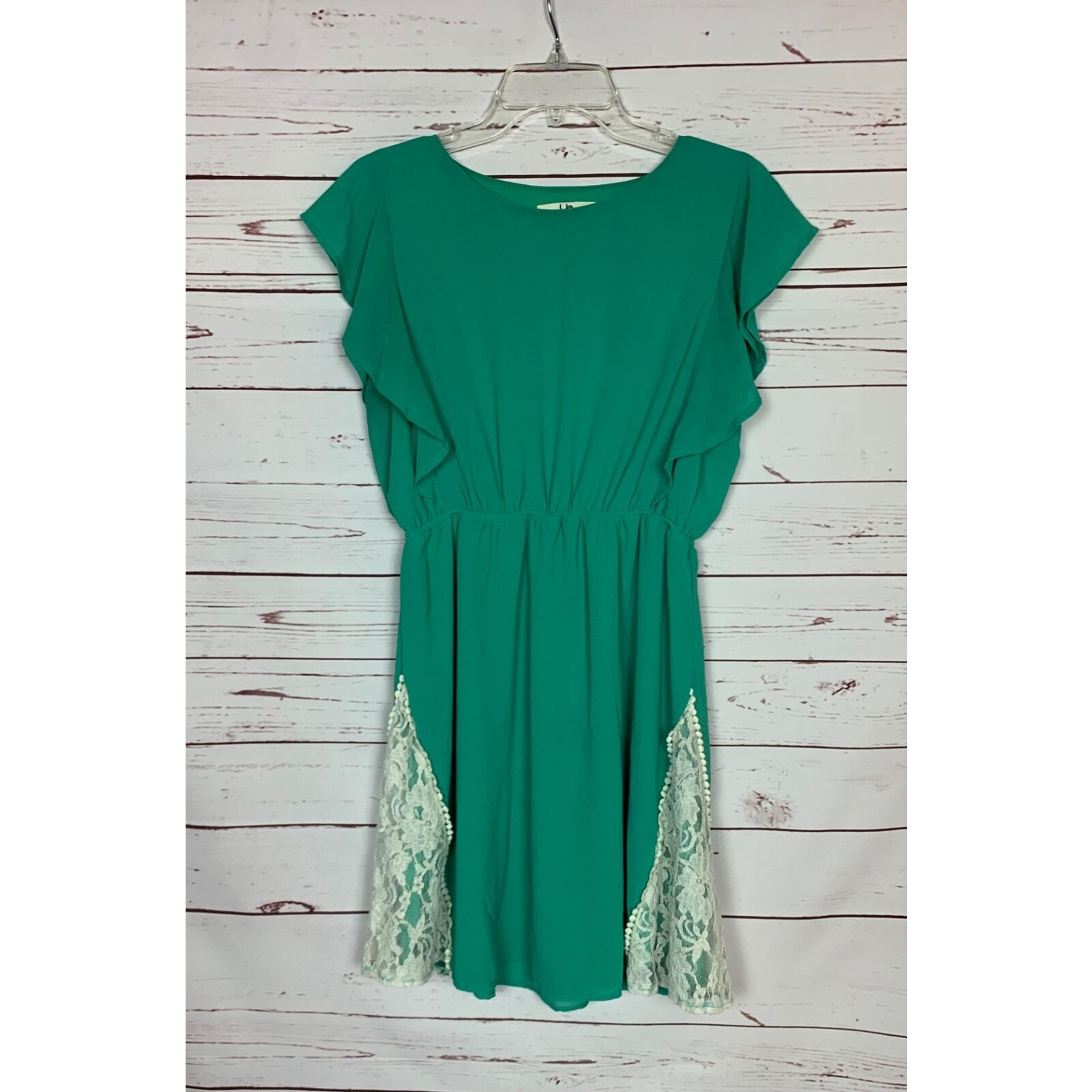 Ya Los Angeles Boutique Women's L Large Short Sleeve Ruffle Cute Summer Dress