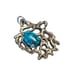 Turquoise Pendant Vintage Sterling Brutalist Hubei Turquoise 1 5/8 Long