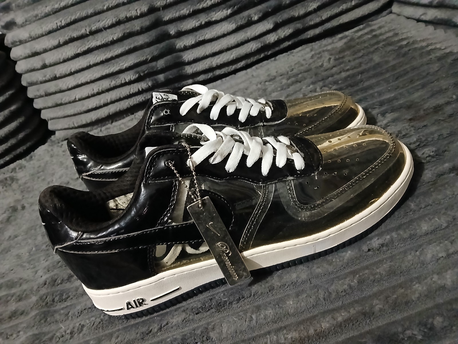 Nike air force ones black clear rare 13 m shoes