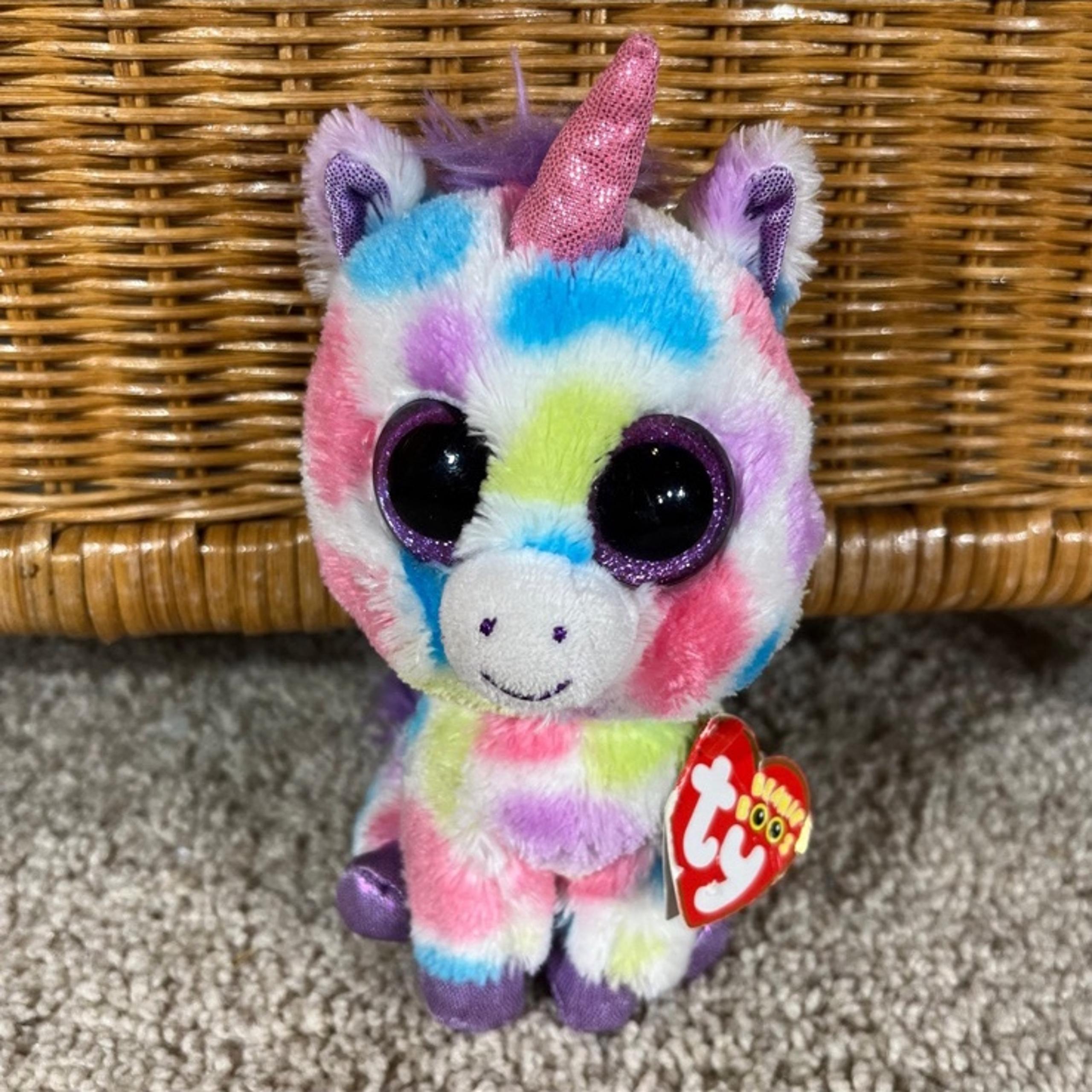 TY beanie boos wishful the unicorn EUC has tags pastel colors