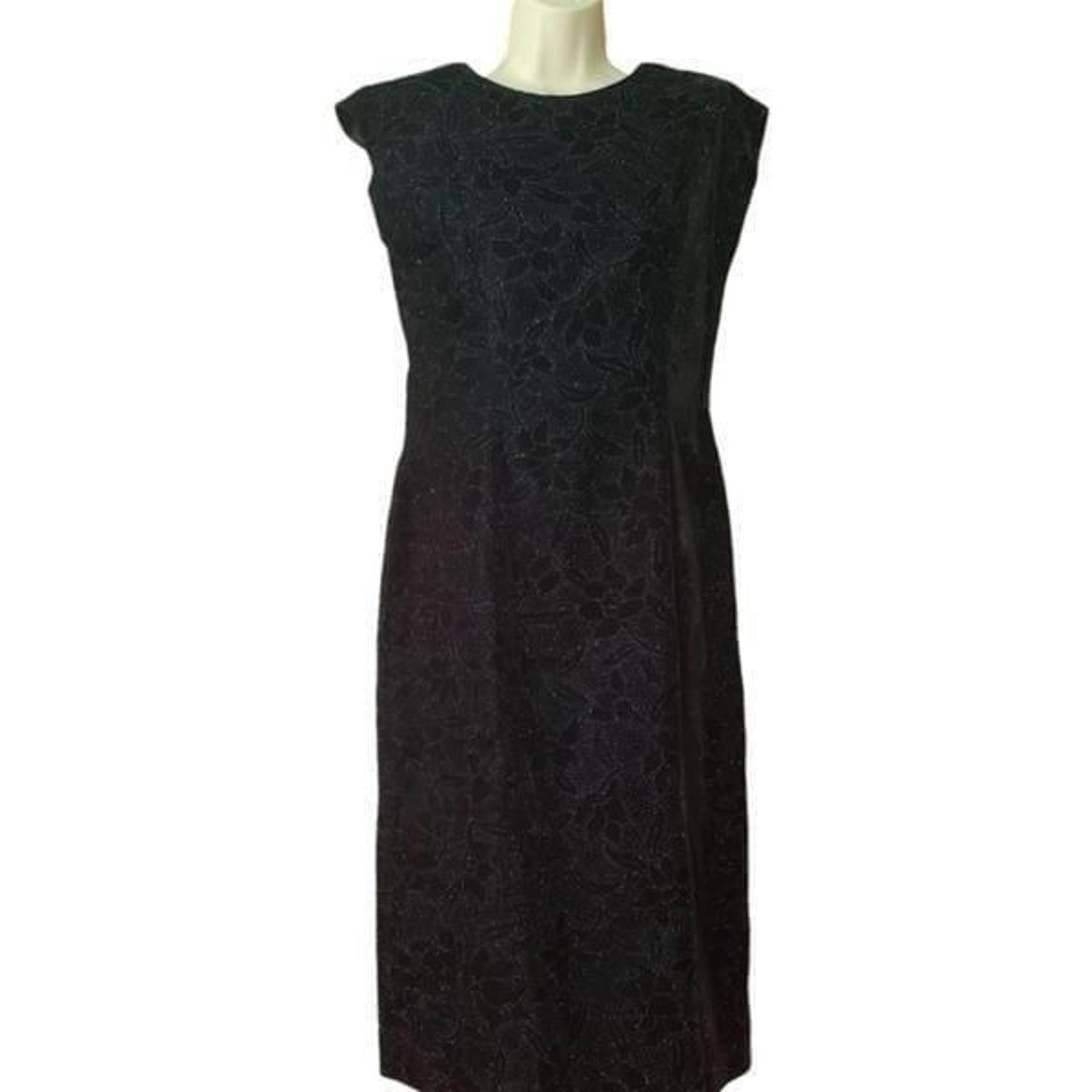 Vtg Patty O'Neil Long Evening Dress Women's Size 6/7 Black Velvet Sleeveless