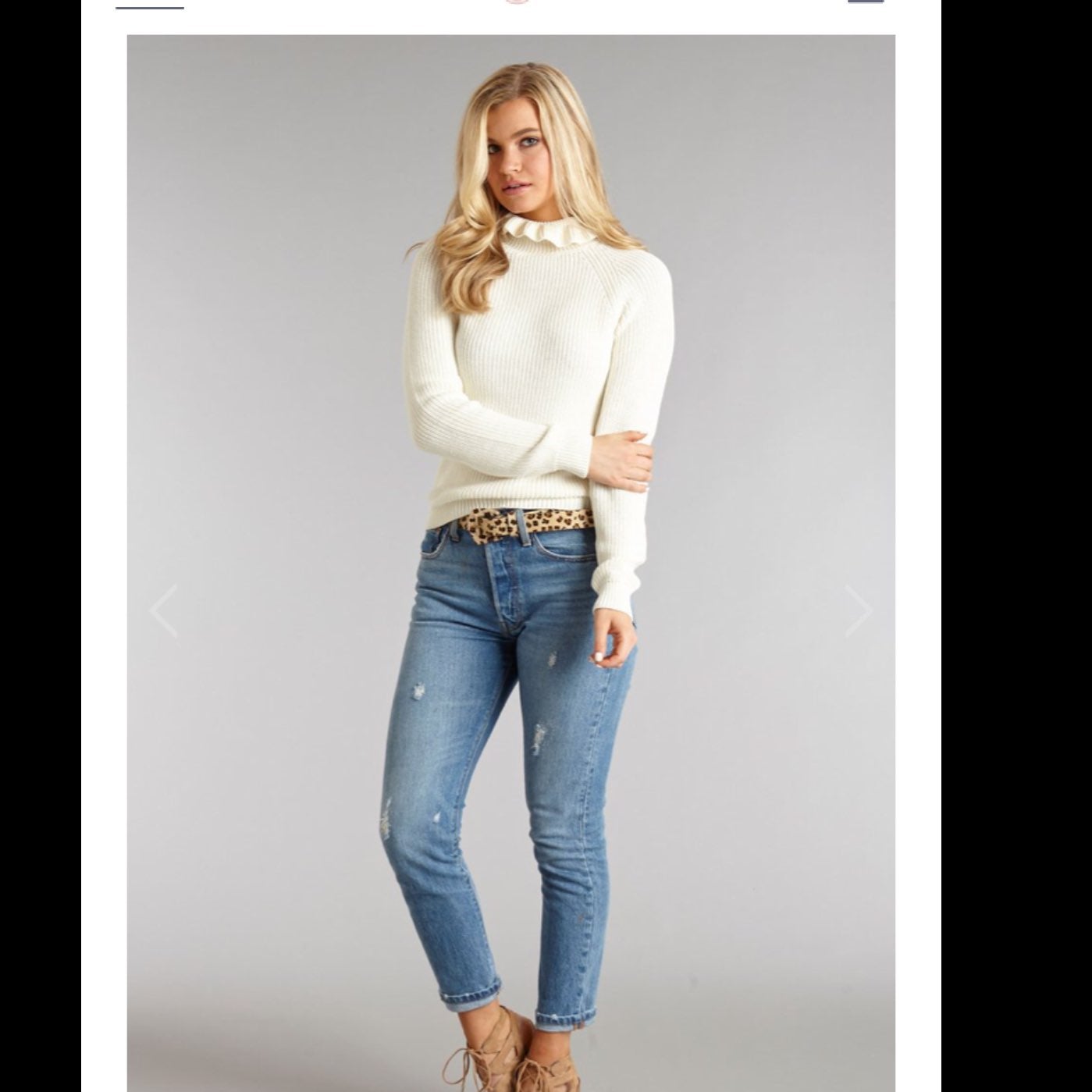 Lauren James Ruffle neck sweater