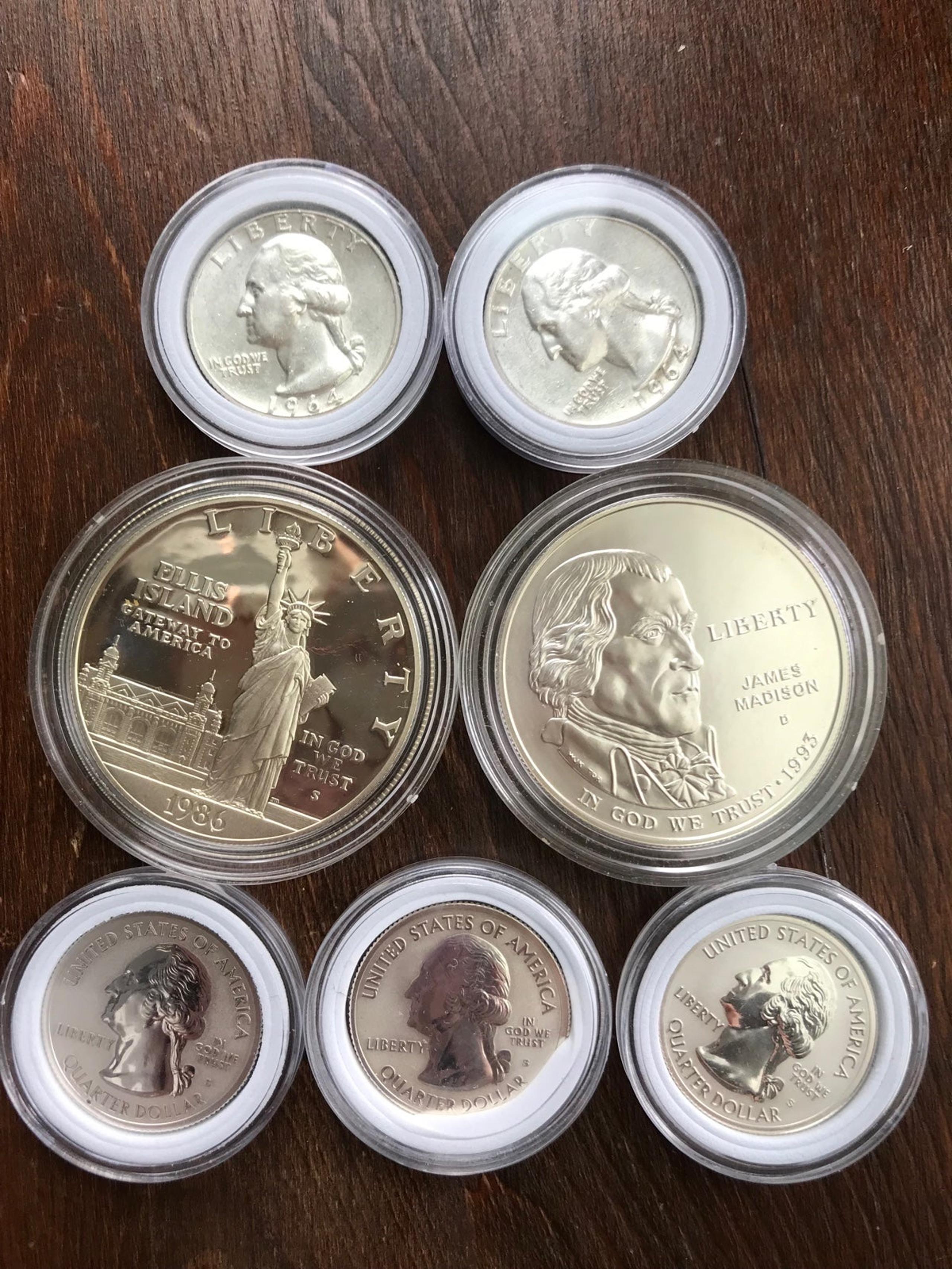 Lot of a variety of American Vintage collectible proof coins in coin cases