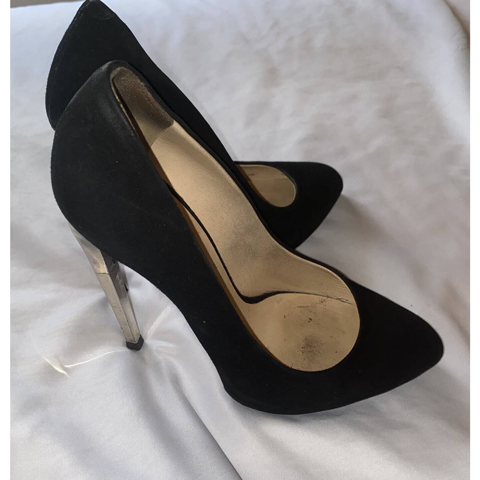 Giuseppe Zanotti Black 130mm Suede Metal Heel pumps Size 37/7