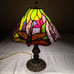 Vintage Tiffany Style Stained Glass Light Dragonfly Parlor Table Lamp Made In US