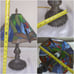 Vintage Tiffany Style Stained Glass Light Dragonfly Parlor Table Lamp Made In US