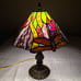 Vintage Tiffany Style Stained Glass Light Dragonfly Parlor Table Lamp Made In US