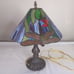 Vintage Tiffany Style Stained Glass Light Dragonfly Parlor Table Lamp Made In US