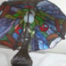 Vintage Tiffany Style Stained Glass Light Dragonfly Parlor Table Lamp Made In US