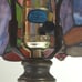 Vintage Tiffany Style Stained Glass Light Dragonfly Parlor Table Lamp Made In US