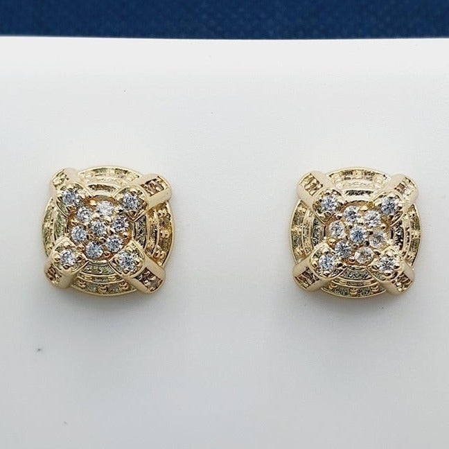 14K Gold Plated Cubic Zircon Earrings, EVBRS455