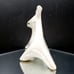 Mid-Century Modern Cubist Cat Figurine With Green Jewel Eyes Japanese Ceramic Sc