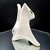 Mid-Century Modern Cubist Cat Figurine With Green Jewel Eyes Japanese Ceramic Sc