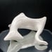 Mid-Century Modern Cubist Cat Figurine With Green Jewel Eyes Japanese Ceramic Sc
