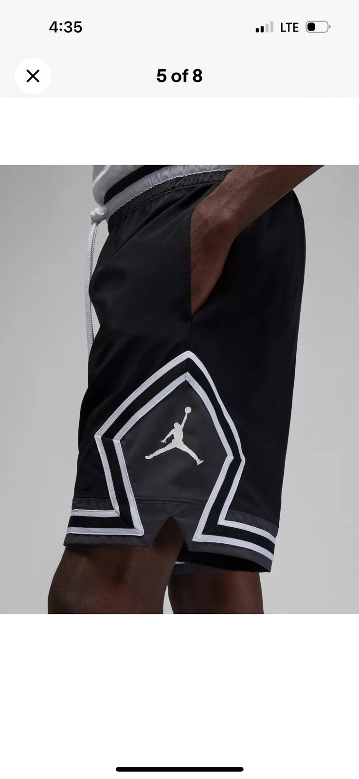 Nike Jordan Dri-FIT Sport Woven Diamond Shorts Black/White/Dark Shadow Men's XL