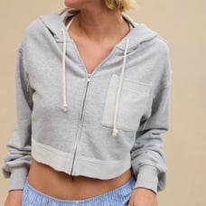 Aerie cropped full zip hoodie