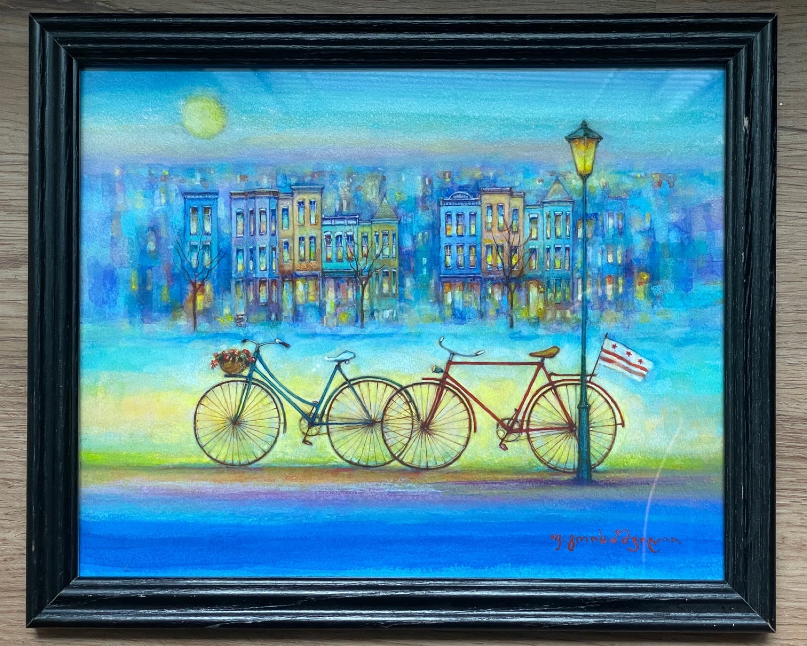 framed art beautiful Bikes canvas art print