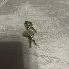 Hard to Find Mother of Pearl Costume Jewelry Figural Vintage Ballerina Scatter P
