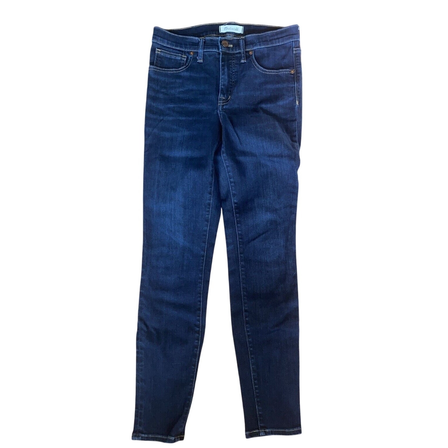 Madewell Jeans Womens 27 Blue Stretch Denim 9 High Rise Skinny 28” Inseam