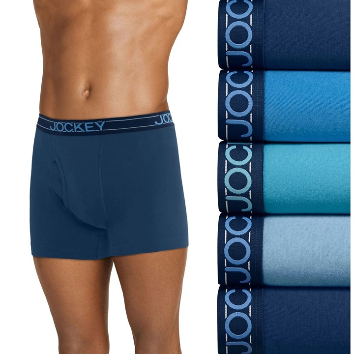 Jockey Mens Lightweight Breathable Cotton Blend Boxer Briefs 5-Pack NEW Medium
