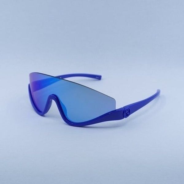 New Gucci GG1650S 010 Sunglasses - Blue Frame, Blue Gradient Mirror Lenses