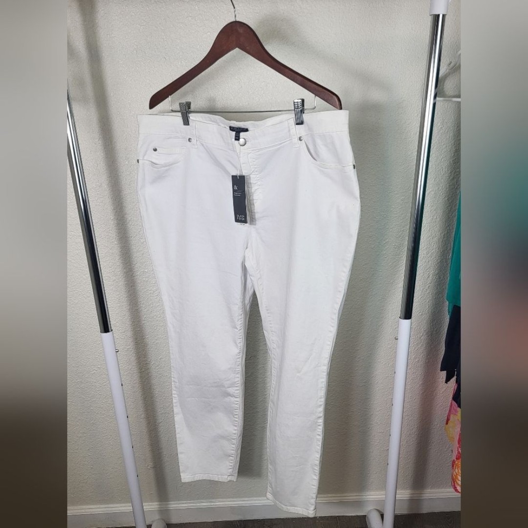 Eileen Fisher White Slim Ankle Pants Stretch Casual 16W