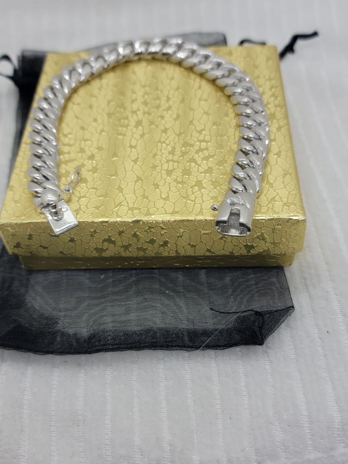 925 silver 11mm HEAVY miami Cuban link bracelet with box lock