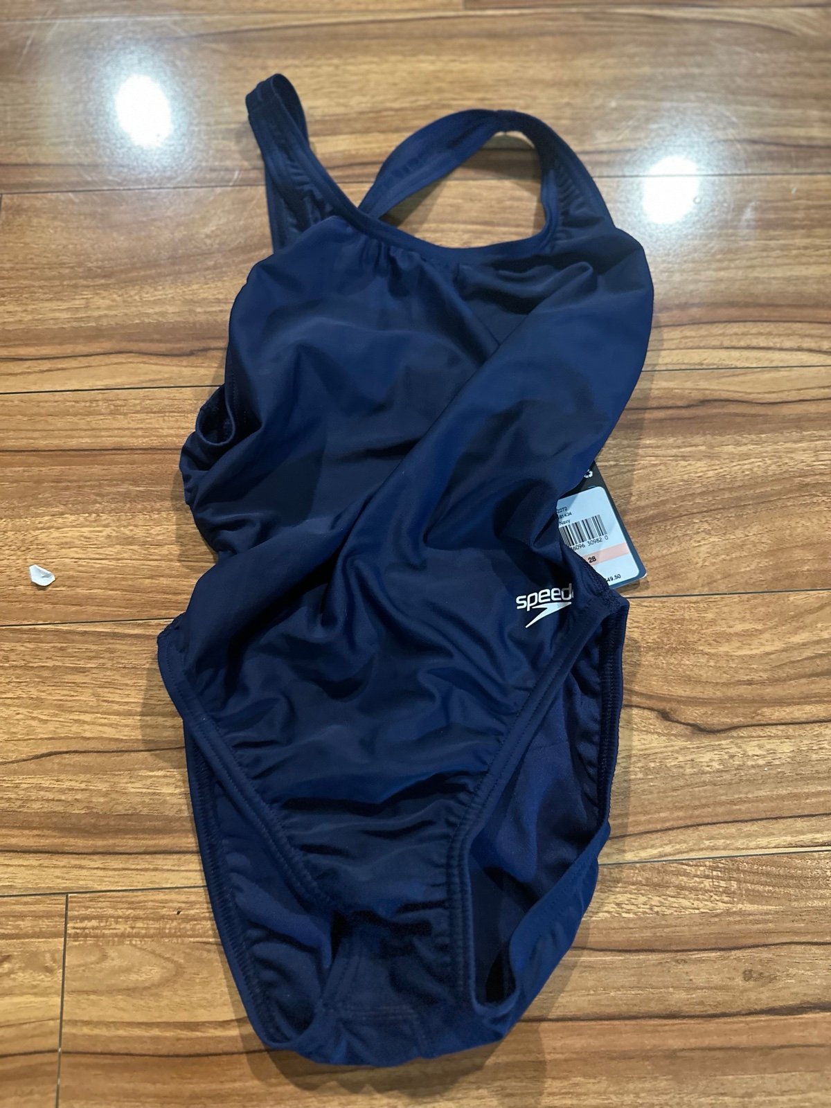 Speedo one piece swimsuit / navy/ sz 28 nwt