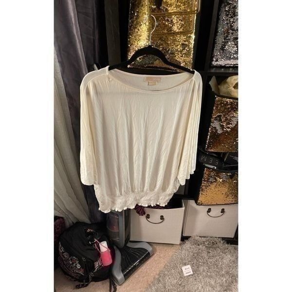 Batwing Sleeve MK michael Kors top/shirt/blouse cream white sz XL