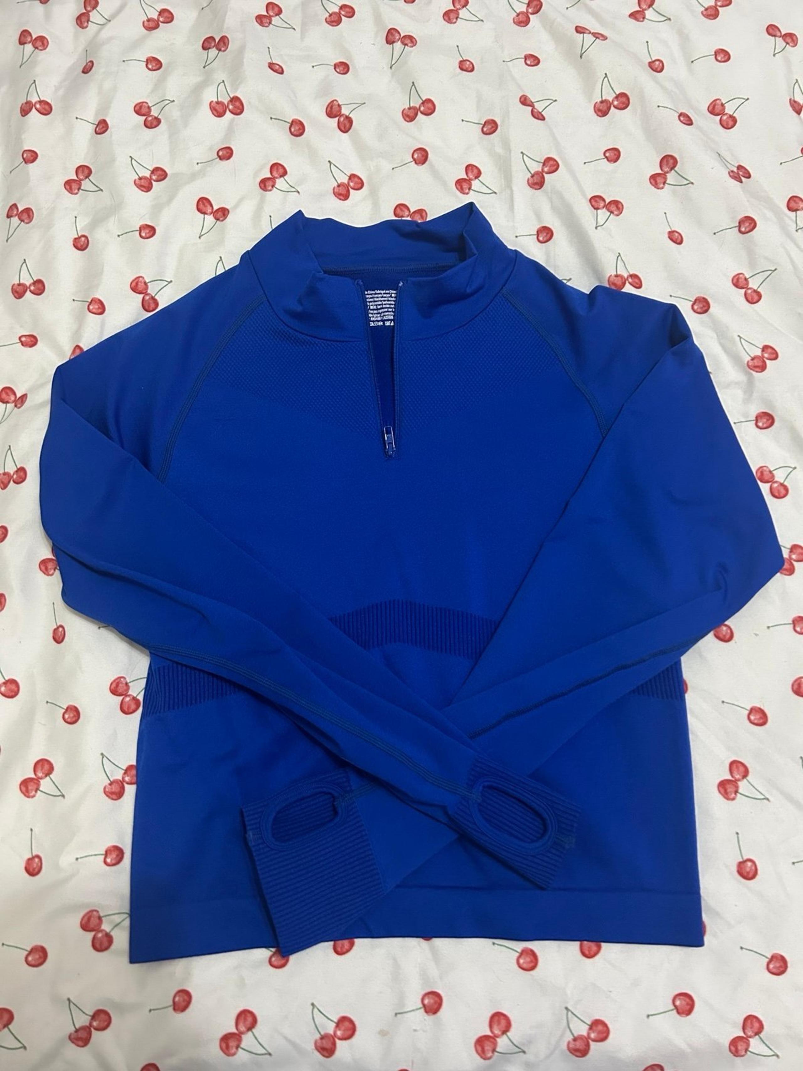 VS Pink Active: Rare Royal Blue Half Zip Active Jacket - M/L
