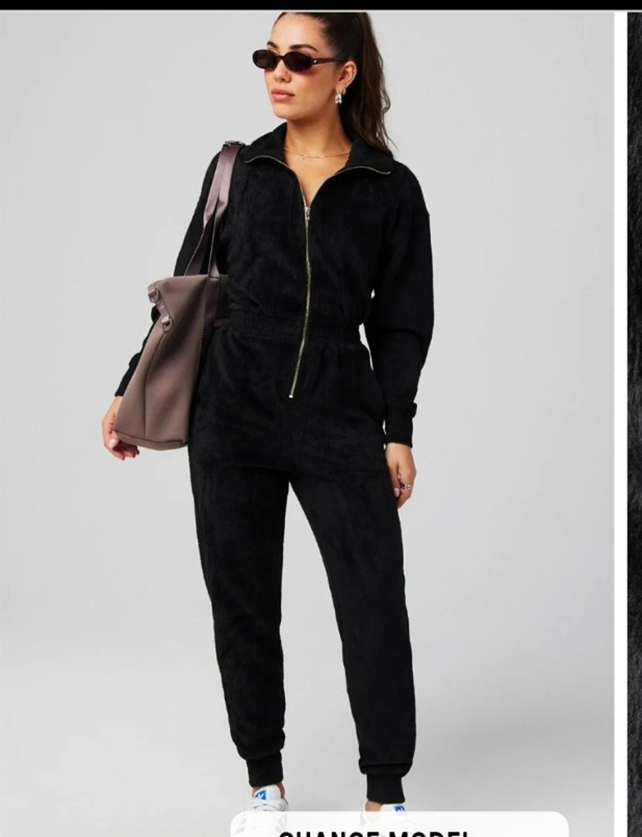 Fabletics Womens Black Cozy Cord Zip Jumper Size Large