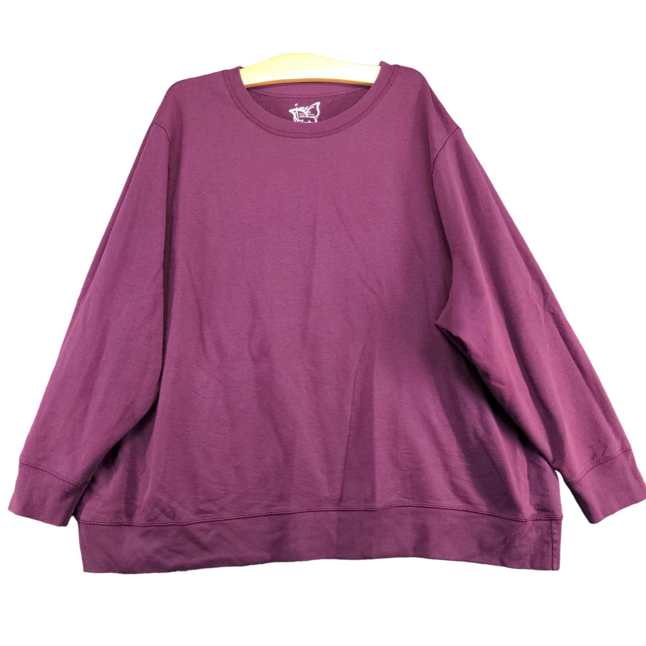 JMS Just My Size Womens Pullover Sweatshirt Purple Size 5X Blank Polyester Blend