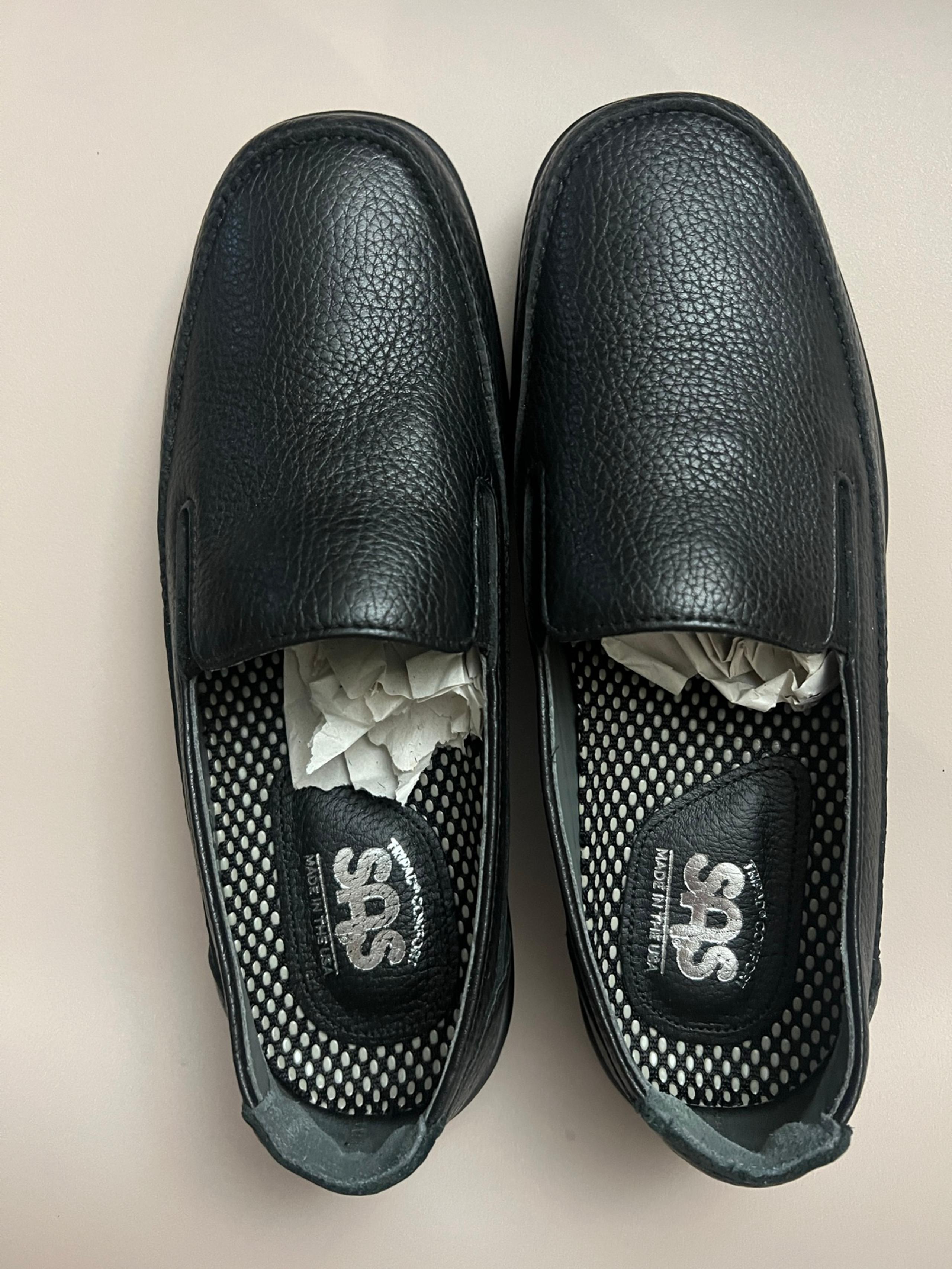 SAS Mens Black Leather dress shoes size 8W